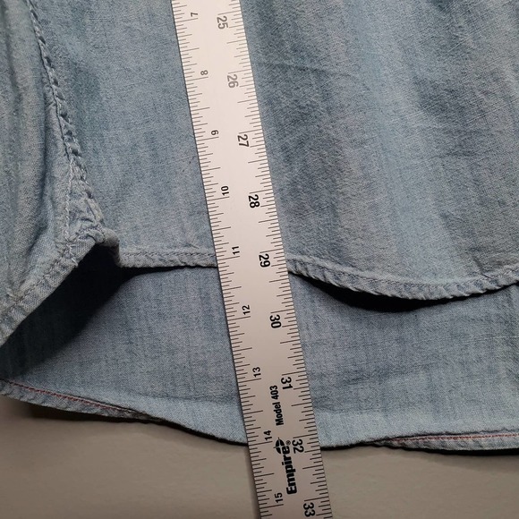 Tommy Hilfiger button up men's size XL New York fit blue short‎ sleeve - Picture 6 of 7